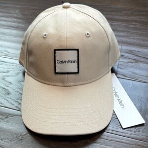 Calvin Klein Snap Back Canvas baseball cap,square embroidered patch logo,unisex